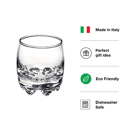 Bormioli Rocco Galassia Shot Glasses – Gift Set Of 6 Drinking Shot Cups With Elegant Curved Shape, Heavy Sham & Interlocking Feet – Short Shooter Tumblers For Liquors & Spirits (2.25Oz) #TOP3