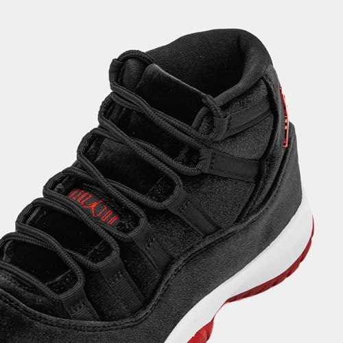 Air Jordan 11 Bred Velvet Womens Lifestyle Shoes (Black/Gym Red/White)2