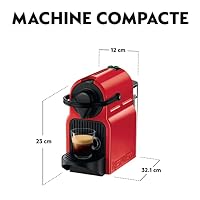 Krups Nespresso Inissia Kaffeemaschine – kompakte Espressomaschine für Kaffeekapseln, 19 Bar Druck, schnelles Aufheizen in 25 Sekunden, Energiesparfunktion, 0,7 L Wassertank, Rot, Modell YY5506FD – Ansicht 4