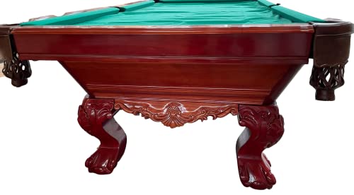 8 Ft. Pooltunierbillardtisch Billardtisch Massivholz mit 3cm starken Schieferplatten Farbe Kirschbaum Tuch grün Modell WebsterNr.7 – Bild 5