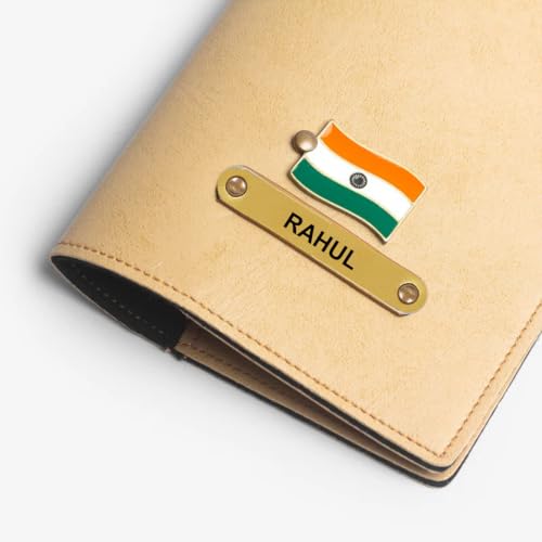 Image of ncgifts Customised Leather Passport Holder: Personalised Name & Charm for Men & Women - Unique Travel Gift, Document Organiser, Boarding Pass Holder, Customised Gifts for Men & Women (Baige)