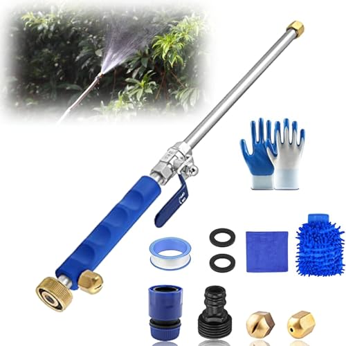 Jetflux Pressure Washer, 2-in-1 Jetflux Power Washer Hose Attachment with 2 Different Nozzles and Hose Quick Connectors, High Pressure Garden Hose Nozzle with Quick Connectors (Blue)