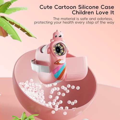 Image of Kids Handheld Digital Microscope with Photo and Video Functions, 2'' LCD Screen - Educational Science Christmas Birthday Gifts for Over 3 Years Old - Pink
