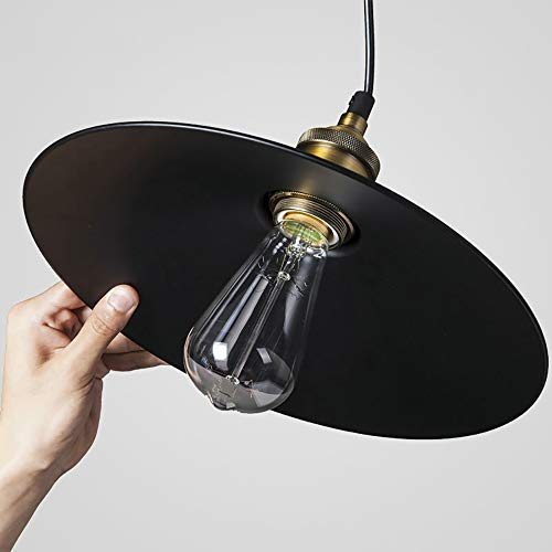 Lámpara de techo retro negra E27 para iluminación de restaurantes y cafeterías 2