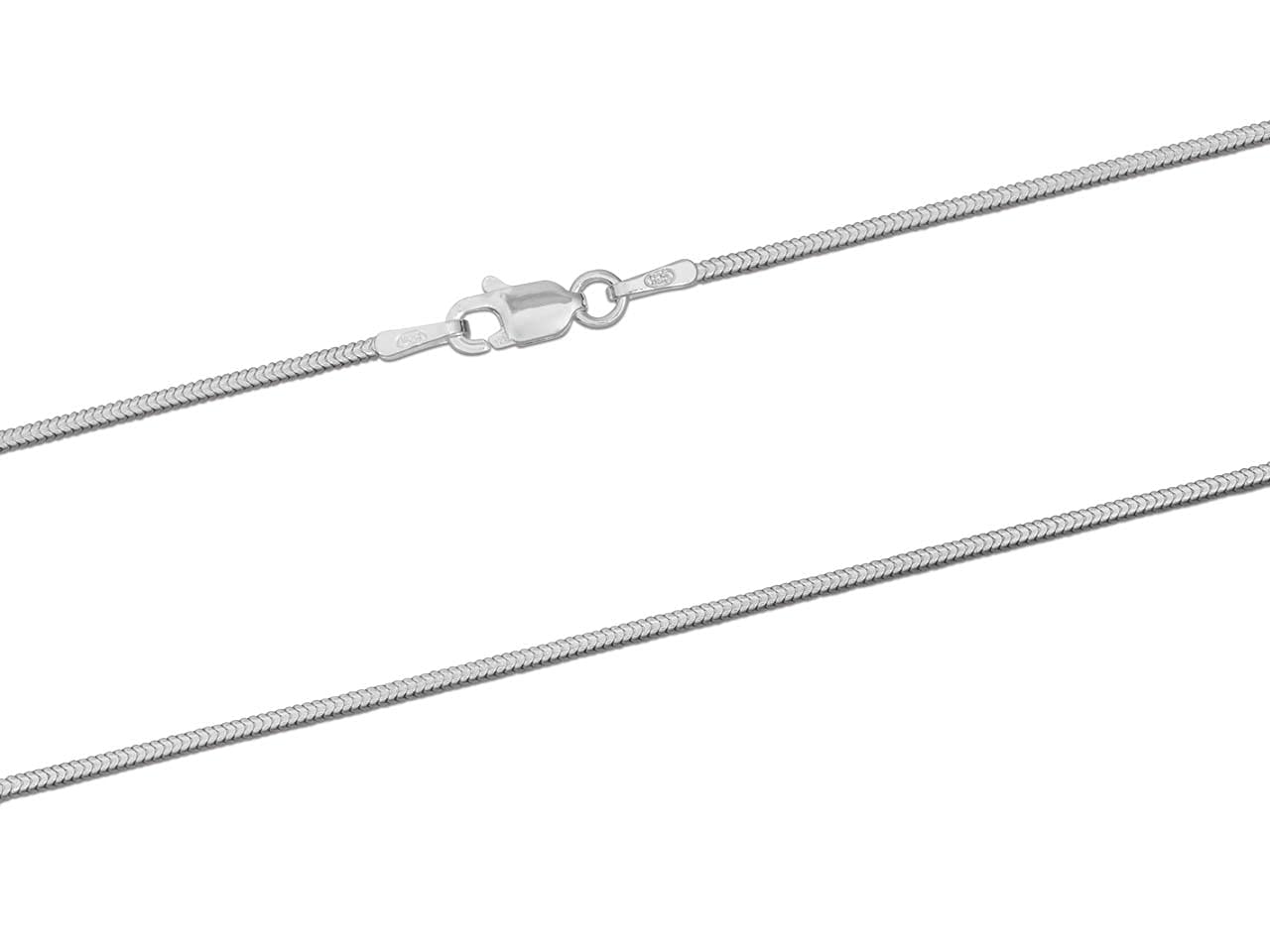 CooksongoldSterling Silver 1.2mm Square Snake Chain w/Lobster Clasp, 18"/45cm Length