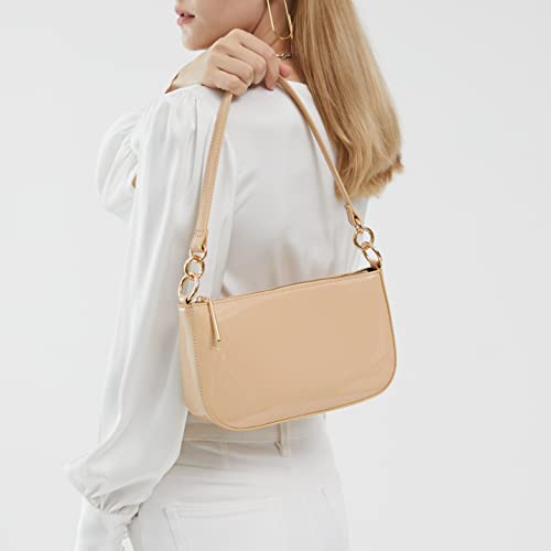 Bolso de hombro para mujer piel sintética brillante miniatura 2