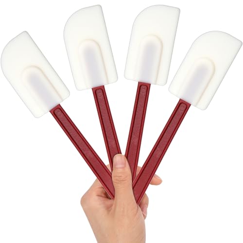4 PCS Heat Resistant Silicone Spatulas, 10-Inch Silicone Scraper Spatula