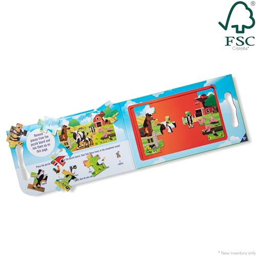 Image of Melissa & Doug Take-Along Magnetic Jigsaw Puzzle Set - On the Farm (2 x 15 Piece) Travel Activity Toy for Preschoolers and Kids Ages 3+ - FSC Certified (Pack of 12)