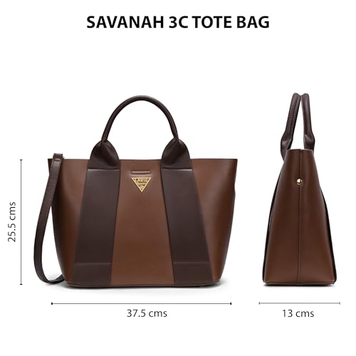 Image of Lavie Signature Women's Savannah 3C Tote Handbag for Women | Tote Bag for Work | Ladies purse | Stylish Shoulder Bag | Gift for Women