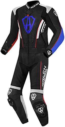 Arlen Ness Losail Tuta in pelle a due pezzi, nero/bianco/rosso/blu, 50