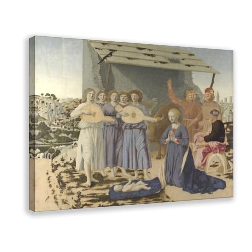 Impression sur toile crèche de Piero Della Francesca tableau salon 20x30 cm