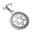 Stainless Steel Silver-Tone Greek Key Jewish Star David Charm Pendant Necklace