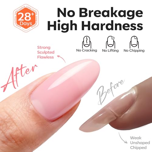 Image of modelones Builder Nail Gel, 3 Colors Builder Hard Gel Nude Pink Clear for Overlays, Apex Building & Extensions, Sculpting Nail Kit with Dual-Ended Brush, Nail Forms, U V /LED Lamp Cured DIY Salon