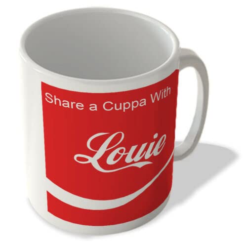 Voltx Design Share a Cuppa with Louie Printed Ceramic Coffee Mug 11oz|Coffee Mug Gift|Mug for Tea & Coffee|Ceramic Coffee Mug |Printed Coffee Mug