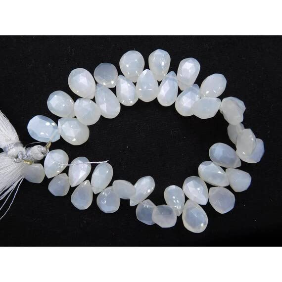 Pierre de lune blanche facettée briolette pour remplacer les perles ternes de vos bijoux