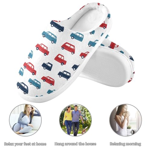 House Fuzzy Slippers Cars Red Blue Anti-Slip Warm Shoes for Womens and Men 208617533