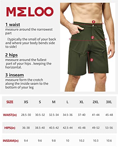 Meloo Men's Hiking Cargo Shorts Quick Dry Outdoor Travel Shorts For Men With Multi Pocket For Fishing Camping Casual Olive Green S #TOP5