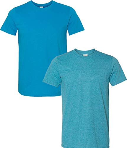 T-shirt Gildan Ultra Cotton avec poche G2300, 2 paires, Sapphire-hthgalapagos, Small