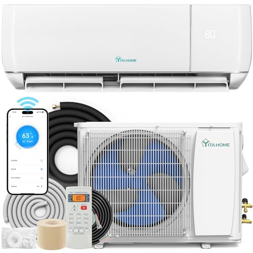 Image of YITAHOME 12000 BTU Mini Split AC Heating System, 20 SEER2 115V Ductless Mini Air Conditioner with Wi-Fi & Alexa Compatibility, Covers Up to 750 Sq. Ft, Energy Efficient Inverter AC with Heat Pump