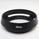 USK STORE メタル レンズフード ねじ込み式 金属 フード アルミ メタルレンズフード ブラック カメラ レンズ 一眼レフ ミラーレス (52mm)