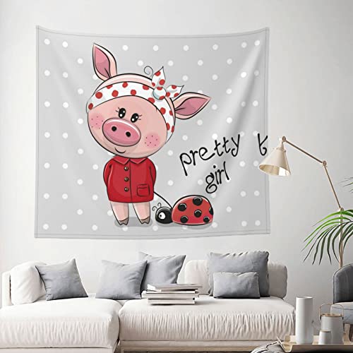 Tapisserie déco cochon rose pour masquer un mur blanc vide - 3