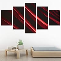 SIGNWIN 5 Panel Canvas Wall Art Abstract Brushstroke Closeup Digital Art Modern Artwork for Home Decorations Ready to Hang - 60