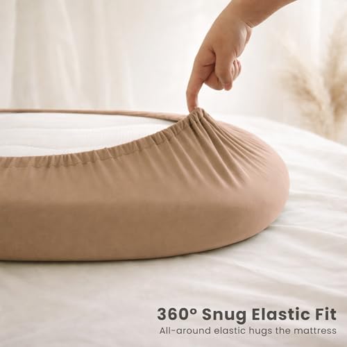 Image of Konssy 3 Pack Stretchy Bassinet Sheets for Baby Girl Boy, Soft Breathable Baby Bassinet Mattress Sheets Fit for Hourglass Oval Cradle, Moses Basket Rectangle Mattress (Coffee Check)