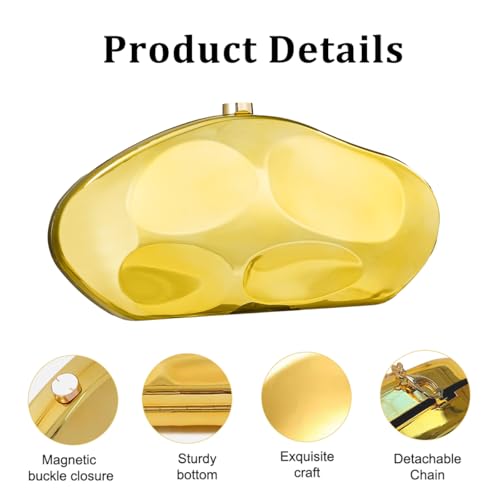 Image of Acrylic Clutch Purse for Women Formal Evening Bag Shell Shape Clutch Handbags with Chain for Party Wedding Prom