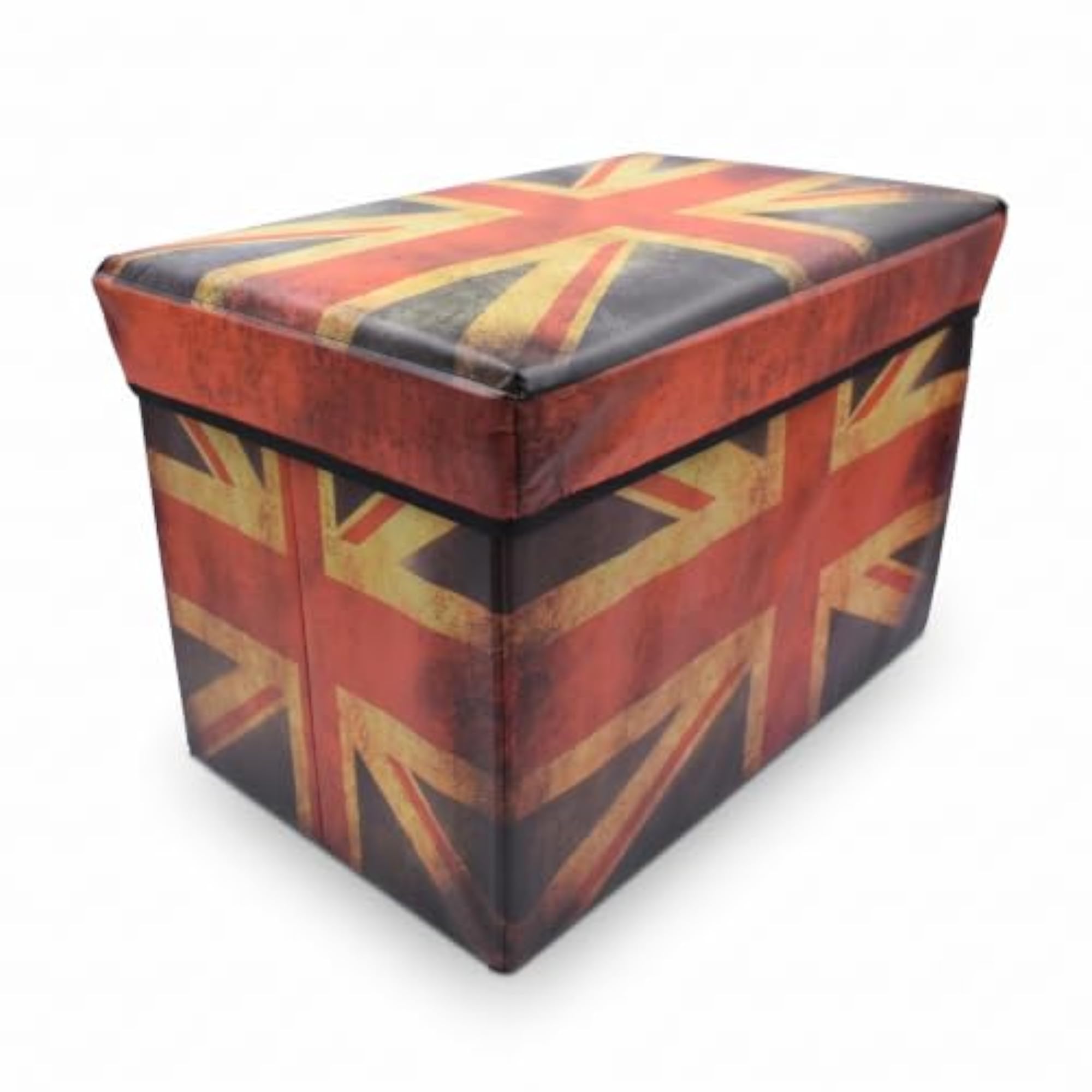 Foldable Ottoman Storage Stool with Cushion Seat