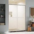 Bathbliss Double Sliding Shower Door, Framed Shower Door 60" x 72", 8mm Tempered Glass with Nano & Soft-Close, Modern Brushed Nickel for Bathroom