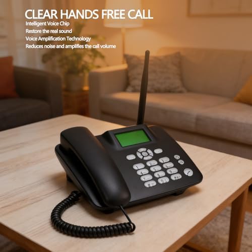 Pomya 2G Wireless Desktop Phone, Cordless Fixed GSM SIM Card Telephone (US) - 4