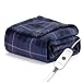 Sunbeam Fleece Heated Throw, Hamilton Plaid/Slate Black, TSF8UP-R871-31A00