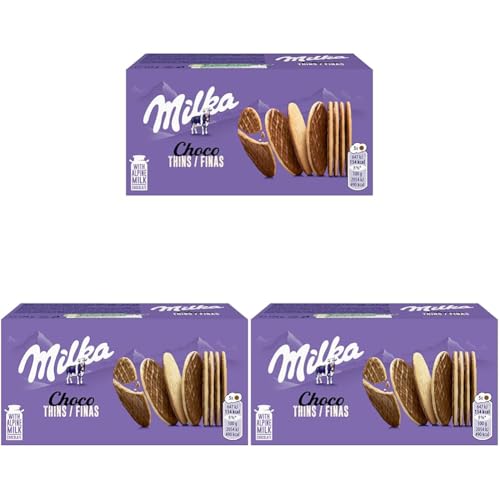 Milka Choco Finas Galletas con Chocolate con Leche de los Alpes, 126g (Paquete de 3)