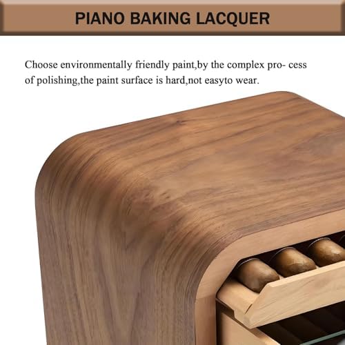 New Electric Cigar Humidor Cabinet with Digital Hygrometer, Spanish Cedar Drawers, Accessories Drawer & Dividers, Holds 110 Cigars, Perfect Cigar Gift for Men (Brown with Sunroof)