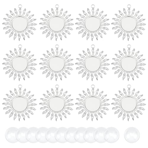 Pendentif soleil gravé acier inoxydable 304 pour fabrication bijoux