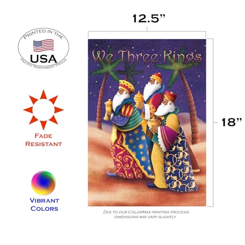 Toland Home Garden 12x18 Inch Double Sided Garden Flag Christmas Flag, We Three Kings Christmas Garden Flag House Flag For Outdoor Yard Decoration