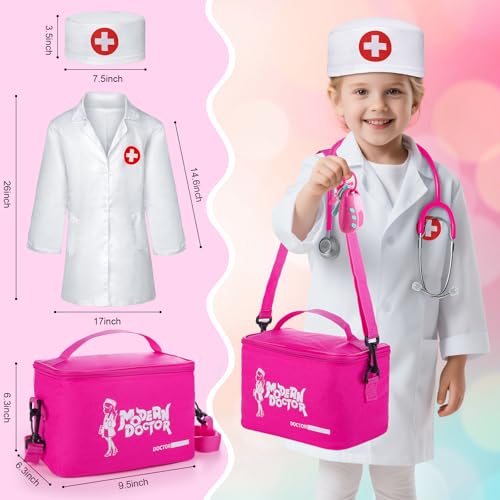 Sundaymot Doctor Kit for Girls, 34 Pcs Pretend Play Doctor Set?Doctor kit for Toddlers 3-5, with Medical Bag, Stethoscope and Other Accessories Doctor Play Gift for Kids Toddlers Role Play
