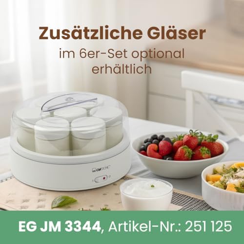 Bild 5 - Clatronic® Joghurtbereiter | Joghurt selber machen | inkl. 7 Gläser mit Schraubdeckel | einfache Zubereitung | Joghurt Maker für bis zu 1,1 Liter Joghurt | Joghurtmaschine | Yogurt Maker | JM 3344