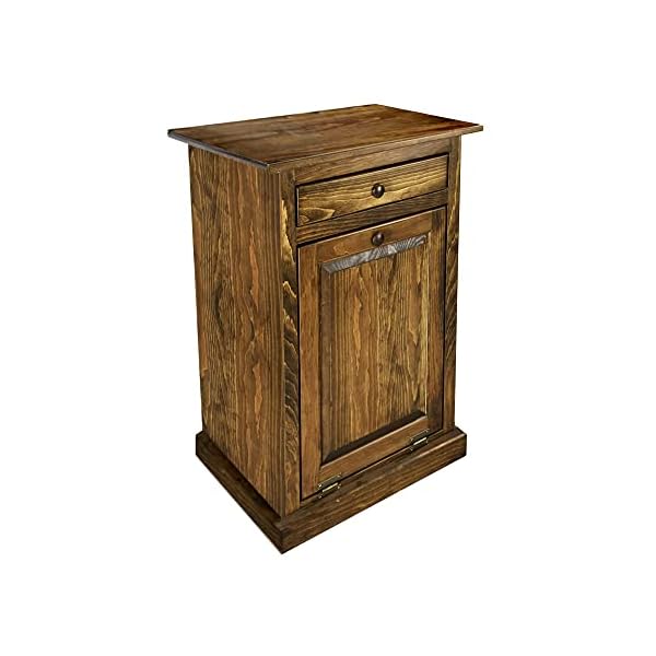 Peaceful Classics Trash Bin Cabinet - Handmade Hideaway Cabinet for Trash Cans - Decorative Bathroom Trash Can, Office Trash Can, and Bedroom Trash Can - Wooden Tilt Out Trash Bin (Special Walnut)