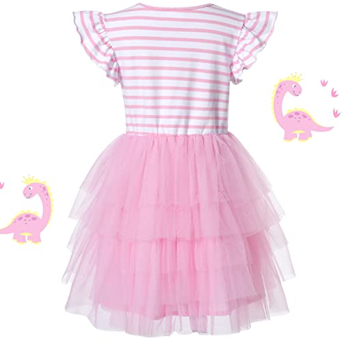 VASCHY Tulle Dress for Girls, Cute Casual Ruffle Princess Outfit Clothes,Toddler/Little/Big Kid Girls Clothing Size 2-10T3
