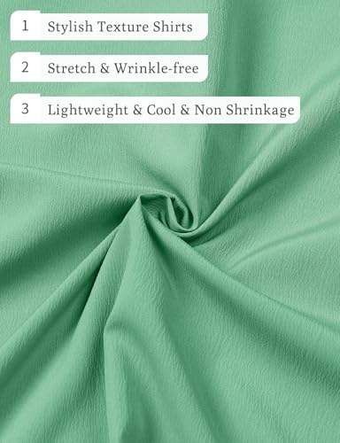 Image of JEMITOP Mens Stretch Wrinkle Free Texture Shirts