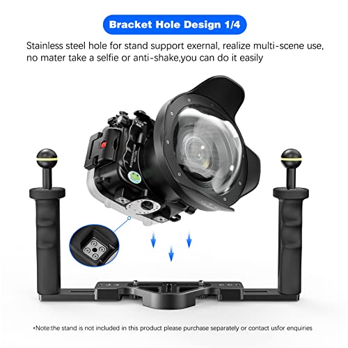 Image of Professional Waterproof Camera Housing Case Compatible with Sony A7iii A7riii, 40M /130FT Depth Underwater Protection (Black, Dome Port)