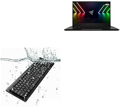 Keyboard Compatible with Razer Blade 16 RTX 4070 (Dual UHD+FHD+Mini-LED) - AquaProof USB Keyboard, Washable Waterproof Water Resistant - Jet Black