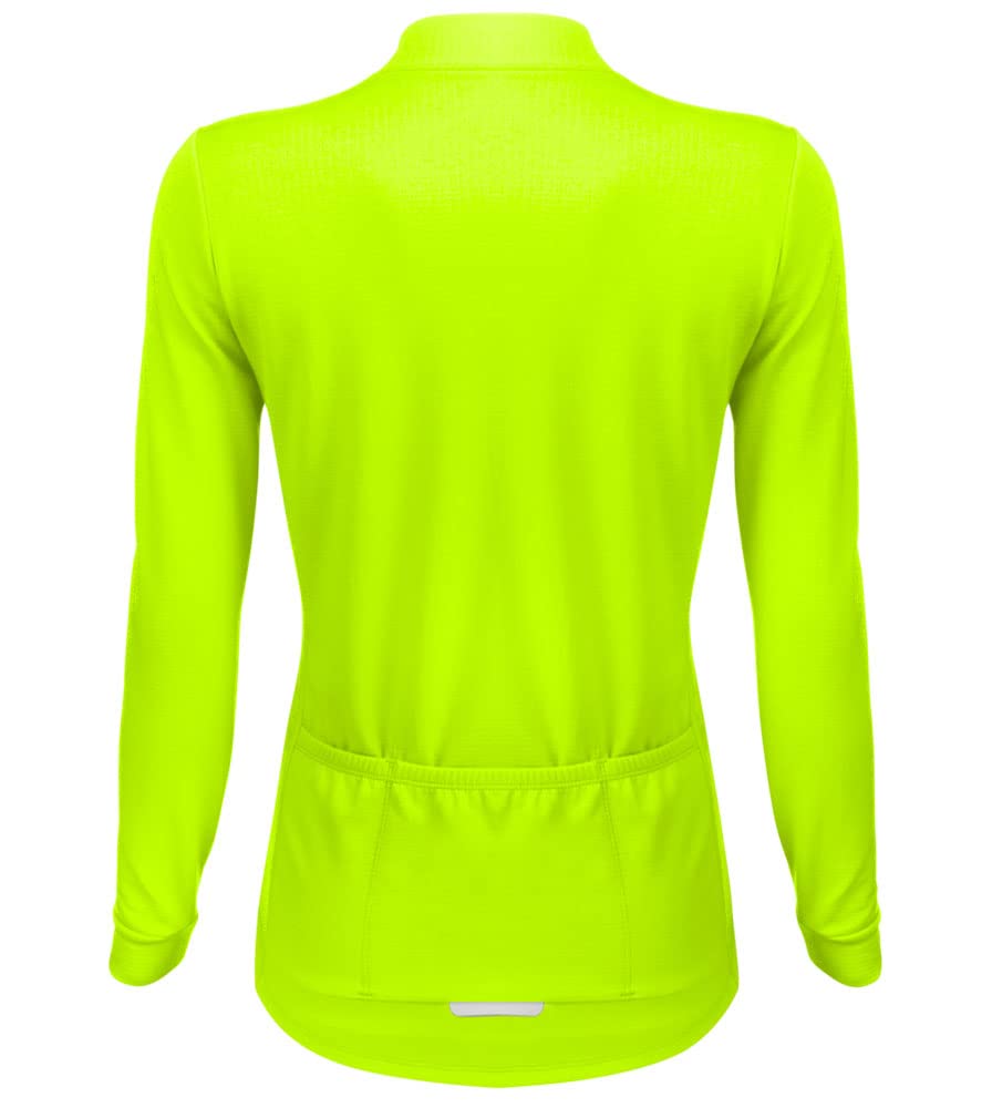 AERO|TECH|DESIGNS | Women's Swift Long Sleeve Fleece Cycling Jersey | Small | Safety Yellow