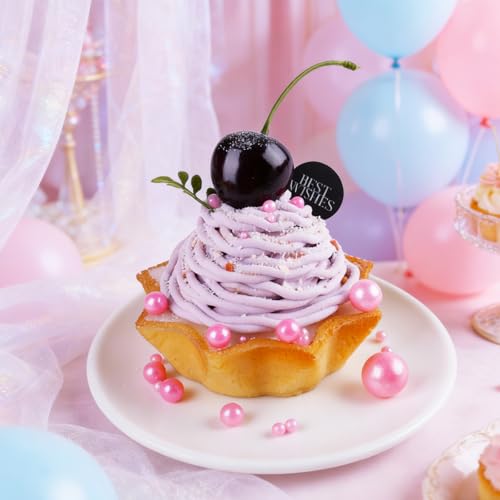 Image of Pink Sprinkles for Cake Decorating, Valentines Sprinkles, 4 Sizes Pearl Edible Sugar 130g /4.6oz, Cupcake, Ice Cream, Donuts, Macaron Toppings Supplies (2mm, 4mm, 7mm, 1cm)
