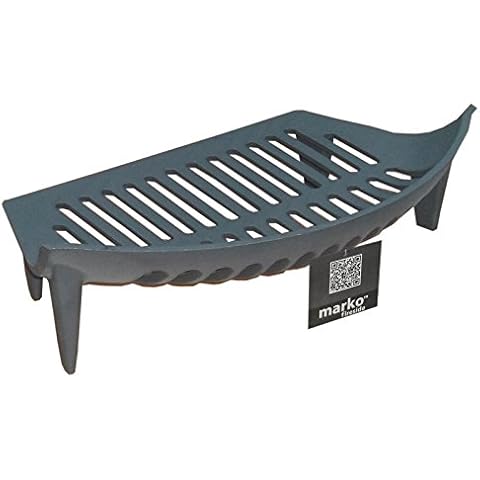 Black Cast Iron Bow Fronted Fire Grate to Fit 18 Inch Opening for Open Fires NEW by KD & JAY Cover
