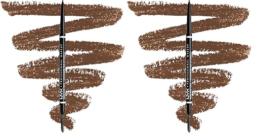 Image of NYX Professional Makeup Micro Brow Pencil, Ultra Slim Eye Brow Pencil with Dual Ended Ultrafine Tip, Waterproof & Smudge-Resistant, Vegan Formula, Shade: Chocolate (Pack of 2)