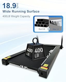 BORGUSI Foldable Treadmill with Auto Incline - 4 Hp 18.9 Inch Wide Treadmills for Home Seniors, 400 Lb Capacity, Backlit Knob Led Display, Shock Absorbent, Bluetooth App and Speaker, 12 Mph Speed