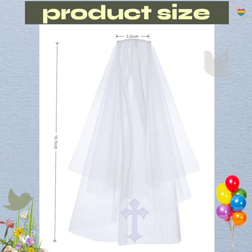 Image of First Communion Veil White Cross For Girls Communion Accessories