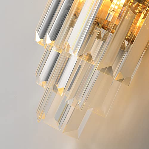 Image of E14 Gold Base & Crystal Glass Wall Sconces Lamp,Modern Wall Lamp Golden Wall Light